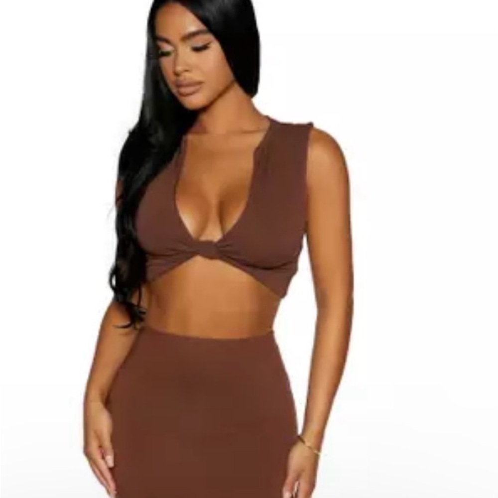 naked wardrobe Black  Twist Front Crop Top